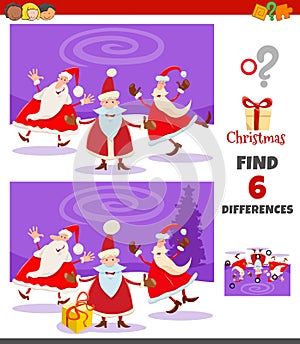 Differences game with Santa Claus characters group