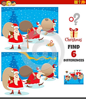 Differences game with Santa Claus characters group