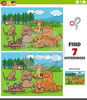 Differences task with cartoon dogs group