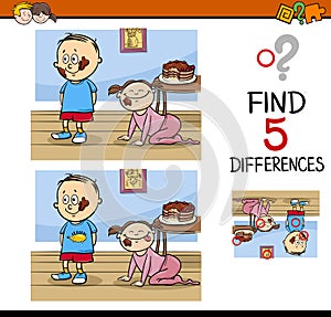 Differences task for kids