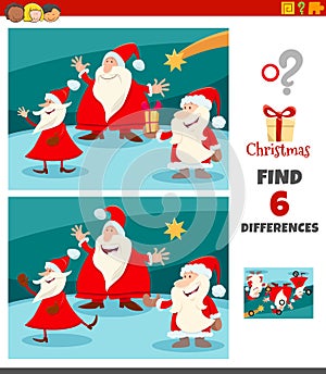 Differences task with Santa Claus characters