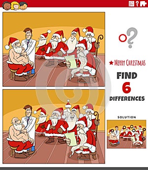 Differences task with Santa Clauses at doctor