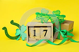 Different accessories for St.Patrick`s Day, close up