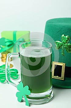 Different accessories for St.Patrick`s Day, close up