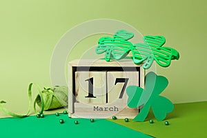 Different accessories for St.Patrick`s Day, close up