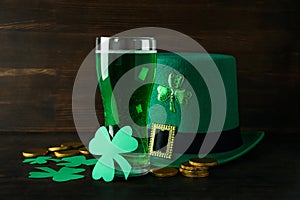 Different accessories for St.Patrick`s Day, close up