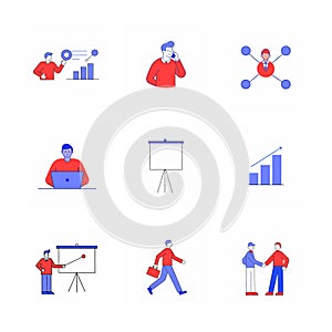 Different activities vector illustration icons .