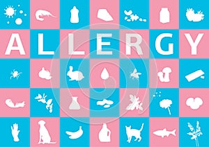 Different allergens in squares