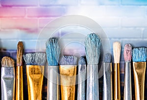 Different Artist brushes close-up view