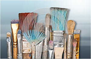 Different Artist brushes close-up view