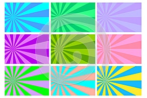 Different backgrounds rays. Bright environment. Retro different backgrounds rays. Vector illustration. Stock image.