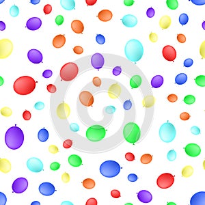 Different balloons seamless pattern. Vector illustration isolated on white background