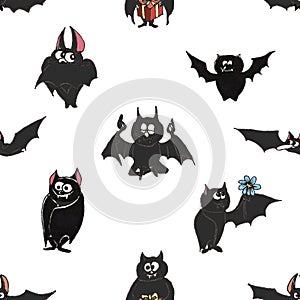 Different bats on white background