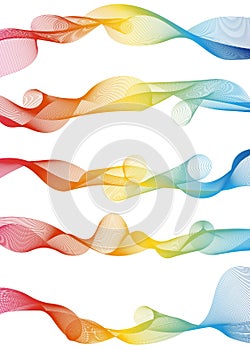 Different blending wavy light lines network colorful deco graphic elements