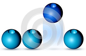 Different blue ball