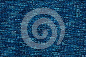 Different Blue knitted fabric texture abstract background