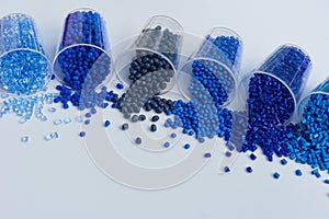 Different blue plastic resins