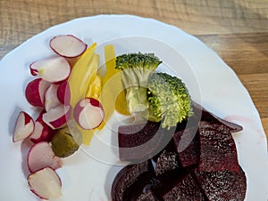 different boiled vegetable