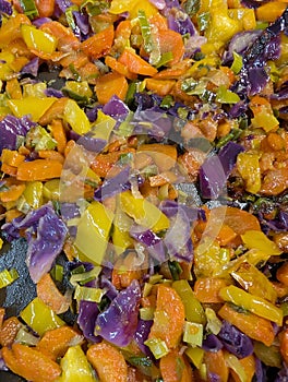 different boiled vegetable