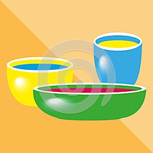 Different bowls. Kitchen utensils and equipment icon.
