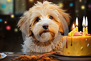 Different breed pets Party happybirthday Generative AI