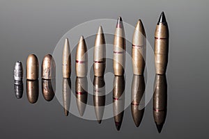 Different caliber bullets Aligned