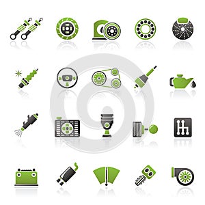 Different Car part and services icons