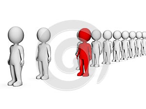 Different Characters Indicates Stand Out And Discrimination 3d Rendering photo