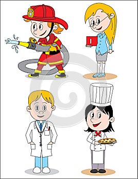 Different children profession character