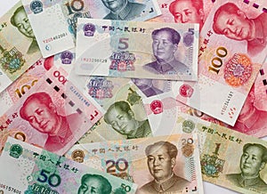 Different Chinese Yuan banknotes