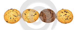 Different chocolate chips cookies