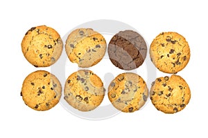 Different chocolate chips cookies