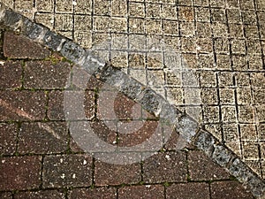 Different cobbles on a street