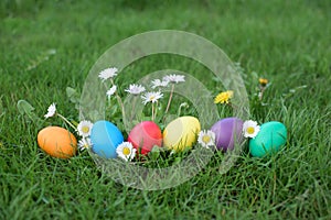 Different color Easter eggs