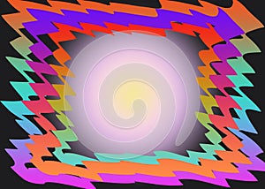 Different color paint frame with radial background