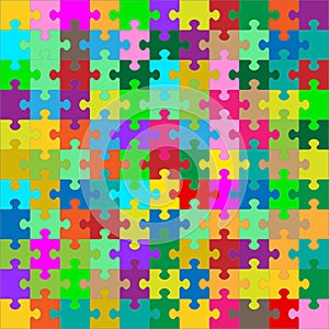 Different Colored 121 Puzzle Pieces - JigSaw