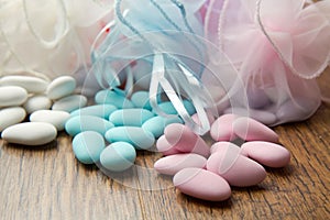 Different colored candy favor