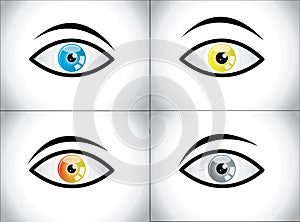 Different Colored Eye Combination concept