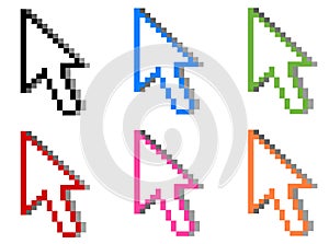 Different colored mouse cursors