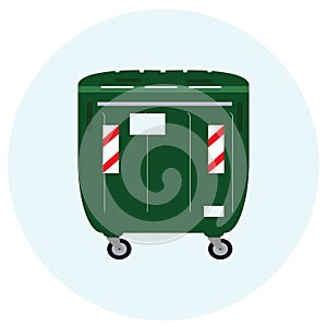 Different colored recycle waste bins illustration.Colored waste bins with trash