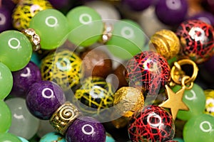 Different colorful beads.
