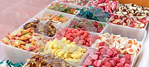 Different, colorful candies