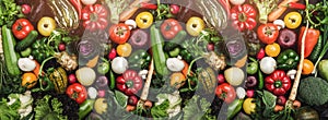 Odlišný farbistý čerstvý zelenina všetko cez stôl v plný rámik. zdravý jedlo a mnoho vitamíny. 