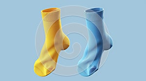 different colorful odd socks as a symbol for WDSD. Vector flat illustration. World Down Syndrome day. March 21