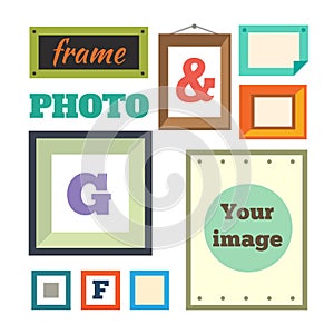 Different colorful photo frames