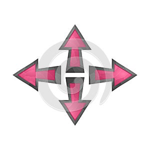 Different colors arrow button. Cursor. Pointer. Gaming elements isolated on white background. Design for computer game. Symbols.