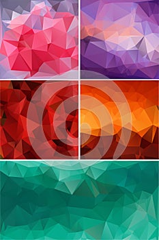 Different colors set of abstract background polygon.
