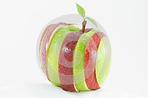 Different colors sliced apple