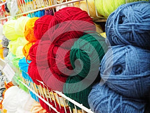 Different colors yarn, multicolored threads