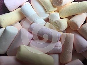 Different coloured marshmellows